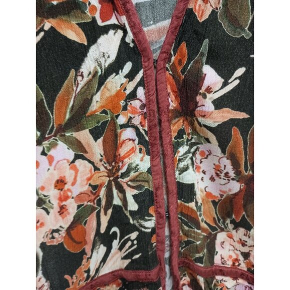 Soft Surroundings BOHO Kimono Cardigan Womens Small Floral 3/4 Sleeve Topper - Picture 2 of 10